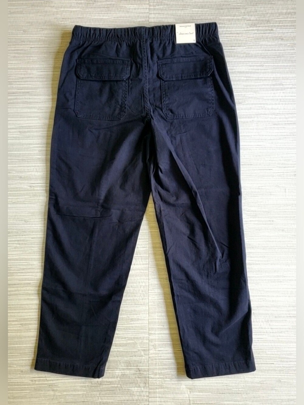 Banana Republic Mid Rise Tapered Chino Navy Blue Pants Size Small NWT Drawstring - Picture 4 of 7